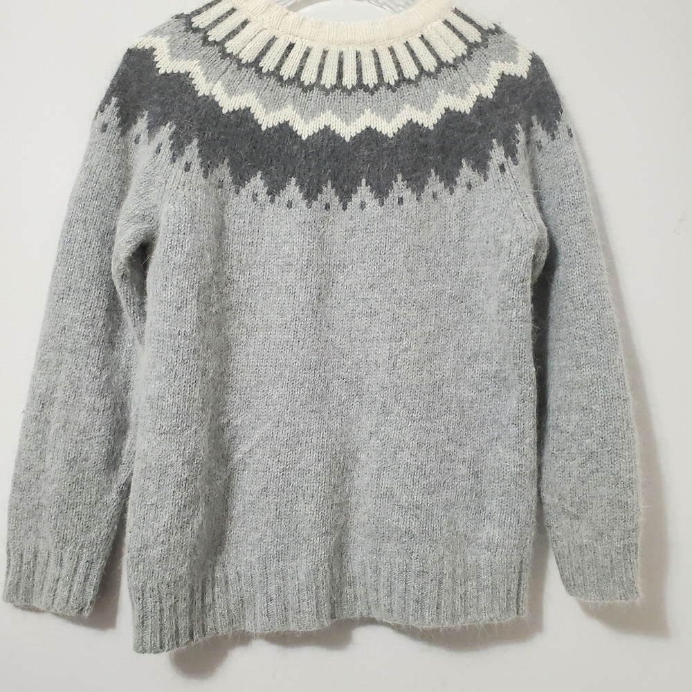 White Stage Angora Lambwool Crew Neck Sweater M